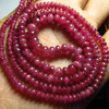 142 / ctw - 23 inches - Neckless - Natural High Quality - RUBY - Smooth Rondell Beads - size 3 - 7 mm Approx
